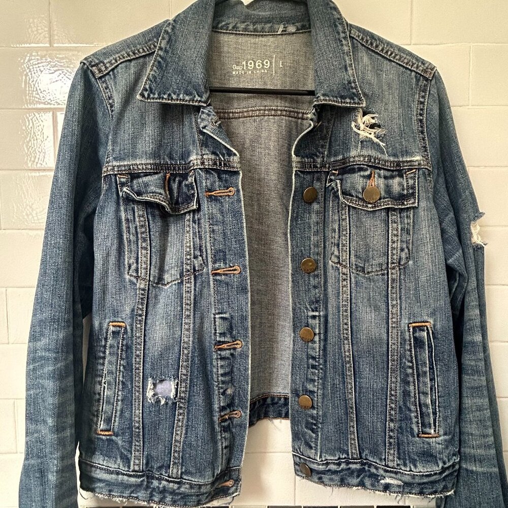 Vintage Gap Distressed Denim Jacket